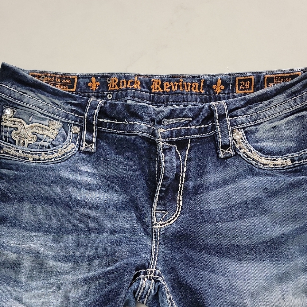 Rock Revival Women's Denim with White Stitching Easy Boot Fit Size 29